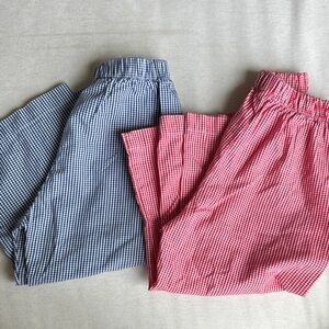 Blue and Red Gingham Pants Set